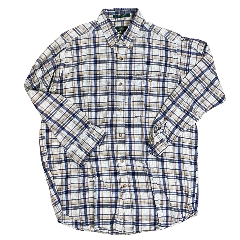 Orvis Vintage Men’s Plaid Long Sleeve Button Down Shirt 100% Cotton